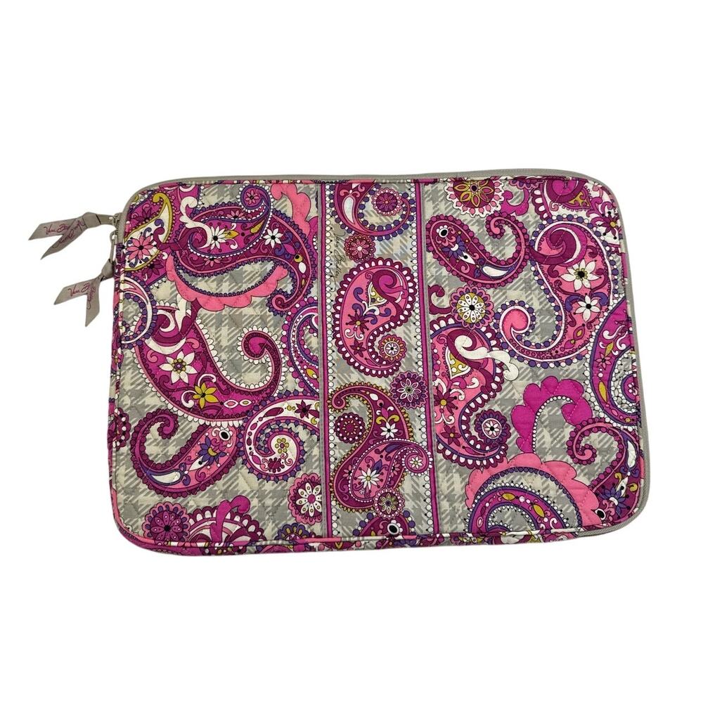 Vera Bradley Paisley Meets Plaid Softshell Computer Laptop Sleeve Case Retired